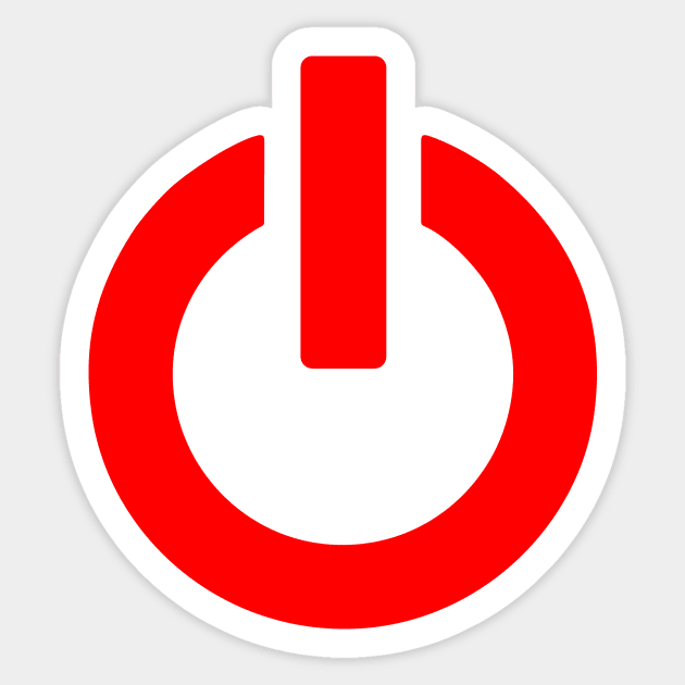 Power Button - Red Symbol Sticker by XOOXOO